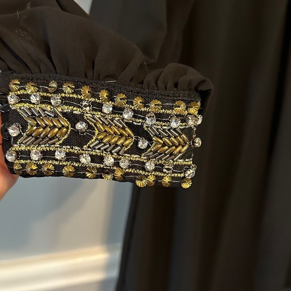 Iz Byer Black Long Sleeve Dress with Embellished Cuffs - Picture 2 of 10